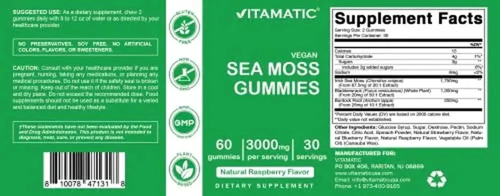 Irish Sea Moss Gummies with Bladderwrack and Burdock Root Flyobi
