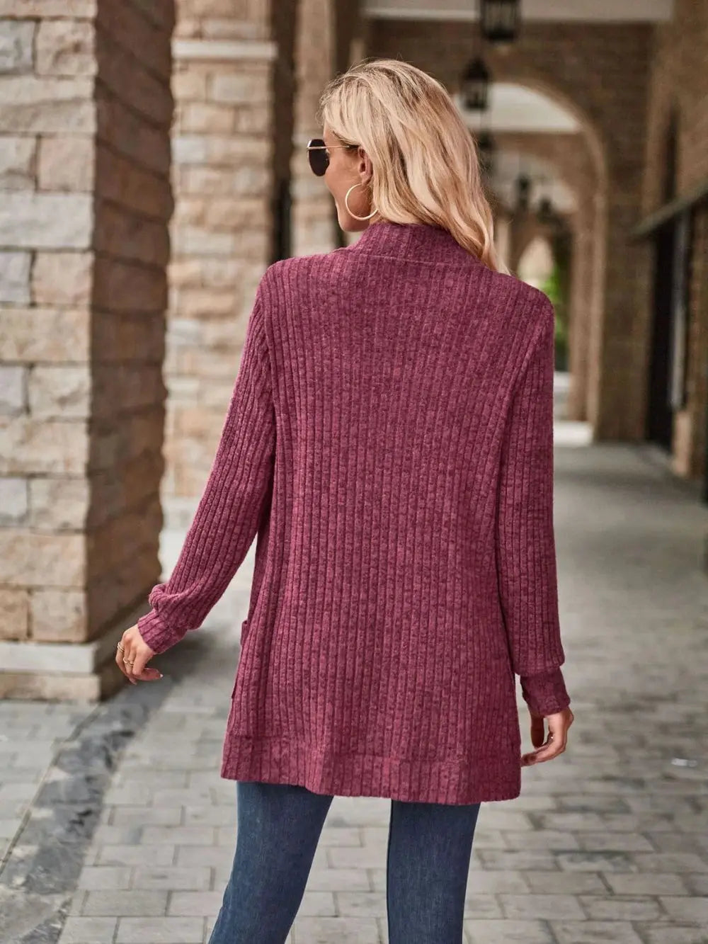 Open Front Pocket Cardigan Flyobi