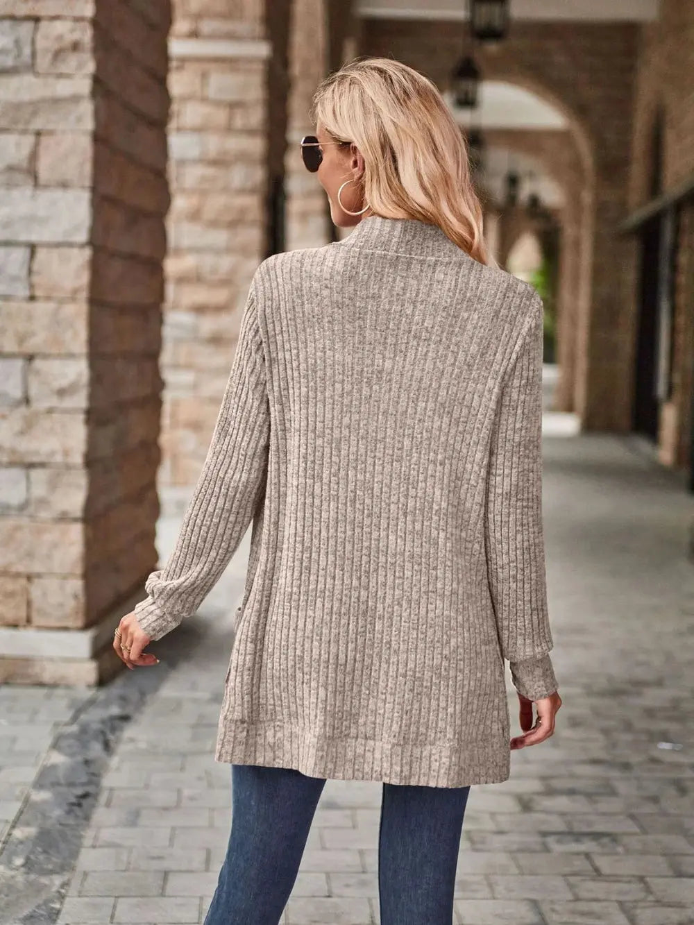 Open Front Pocket Cardigan Flyobi