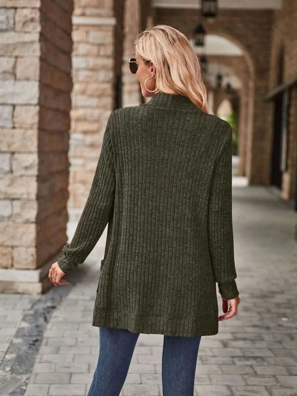 Open Front Pocket Cardigan Flyobi