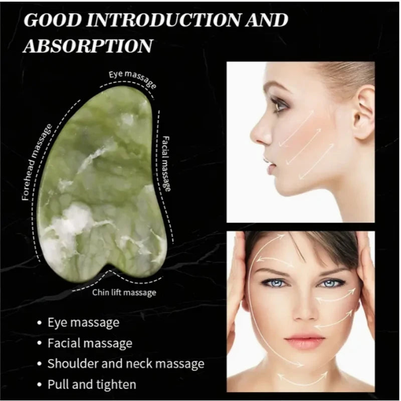 Natural Jade Face Roller and Gua Sha Set Flyobi