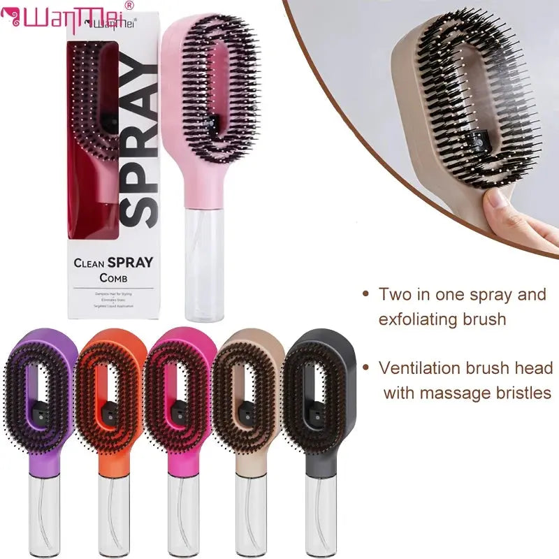 Refillable Spray Detangling Hairbrush Flyobi