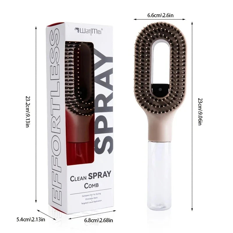 Refillable Spray Detangling Hairbrush Flyobi