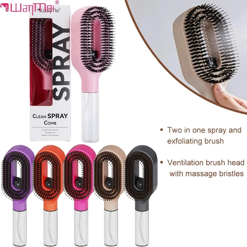 Refillable Spray Detangling Hairbrush Flyobi