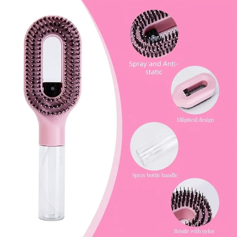 Refillable Spray Detangling Hairbrush Flyobi
