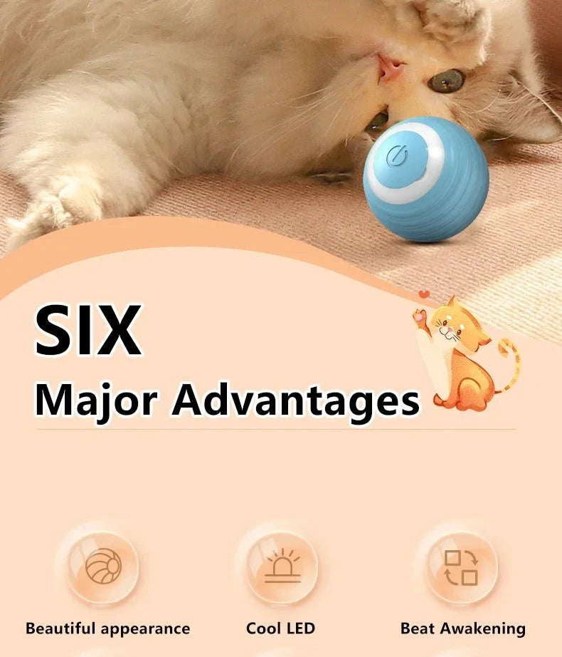 Automatic Rolling Interactive Cat Ball Flyobi