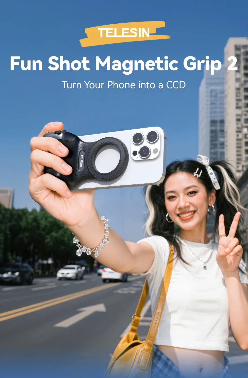TELESIN Magnetic Camera Grip Flyobi