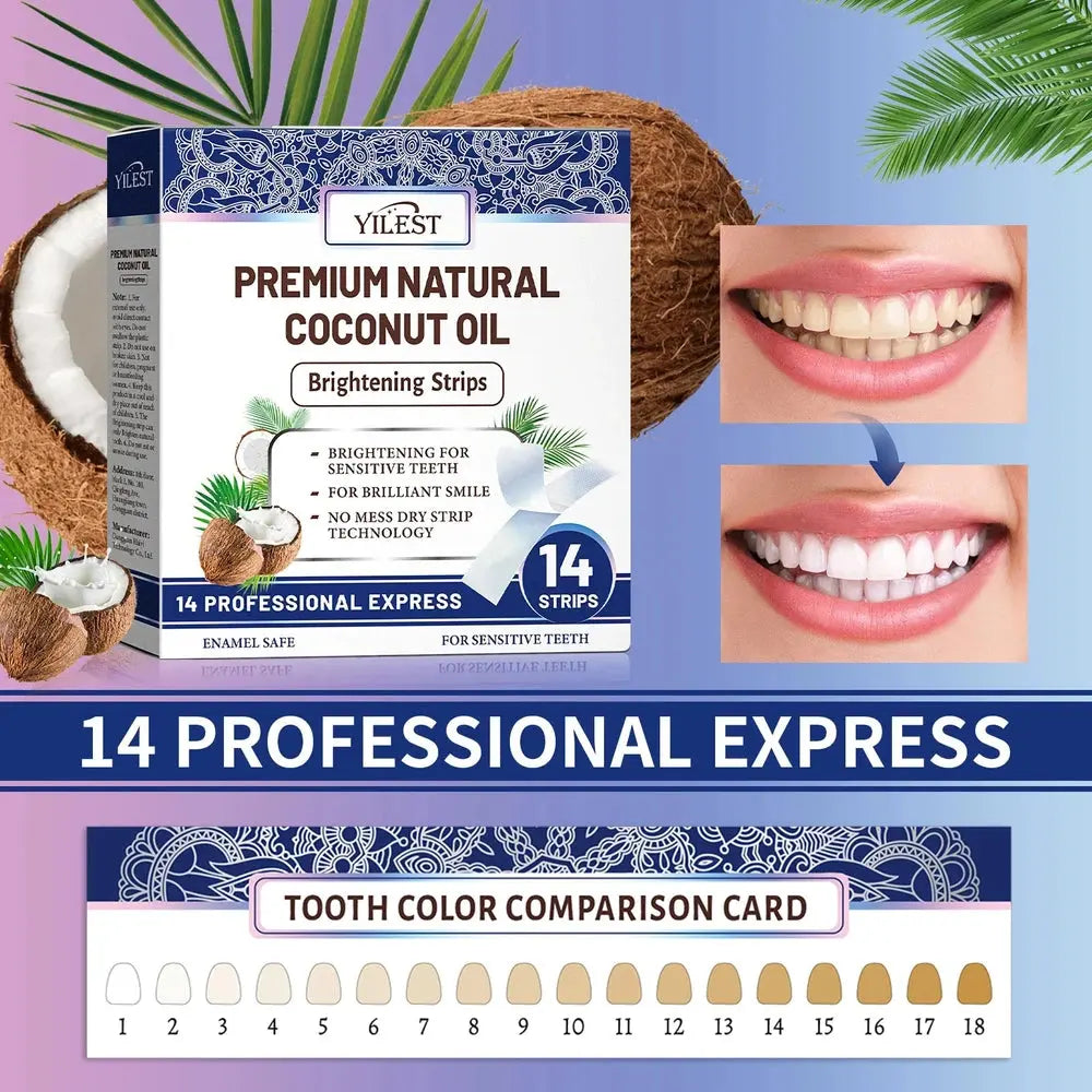 Natural Coconut Oil Teeth Whitening Strips Flyobi