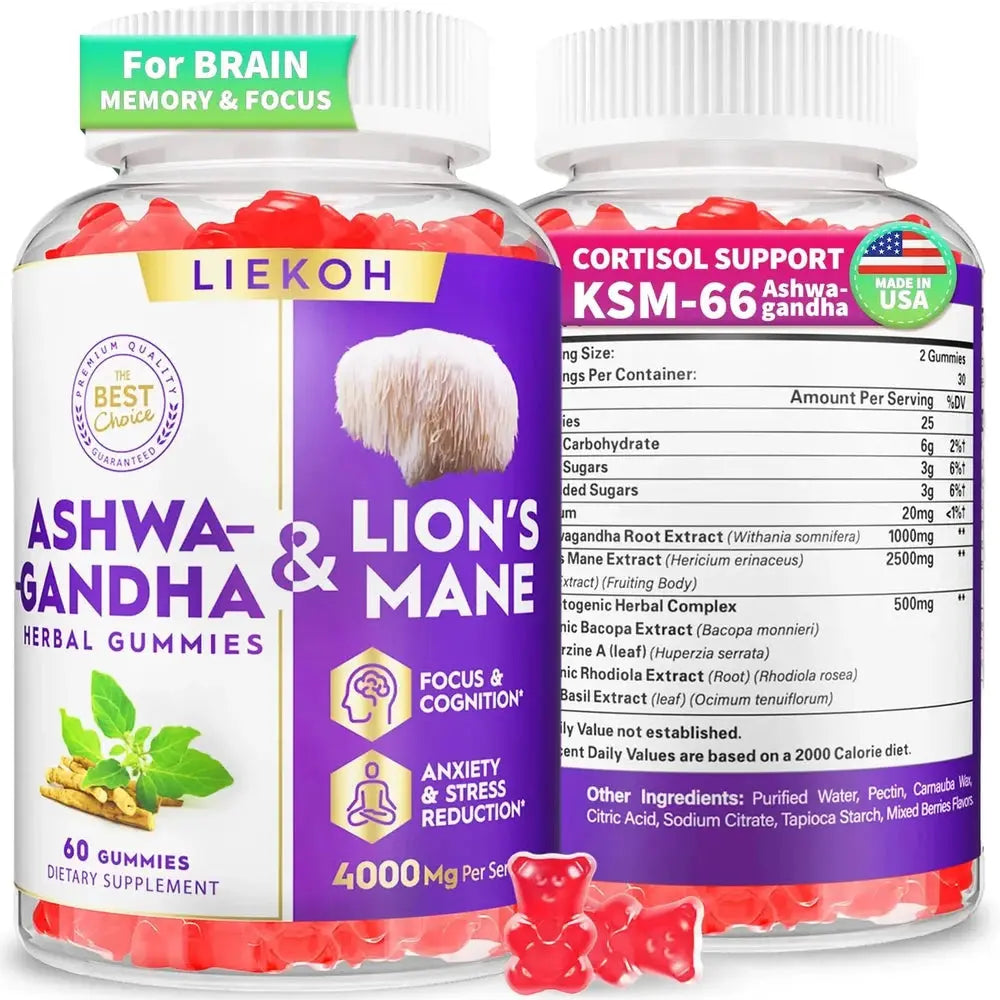 Ashwagandha and Lions Mane Gummies Flyobi
