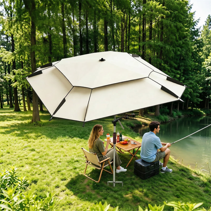2.0-2.6m Octagonal Fishing Umbrella Portable Beach Sun Shade Camping Parasol UV Waterproof with Carry Bag eprolo