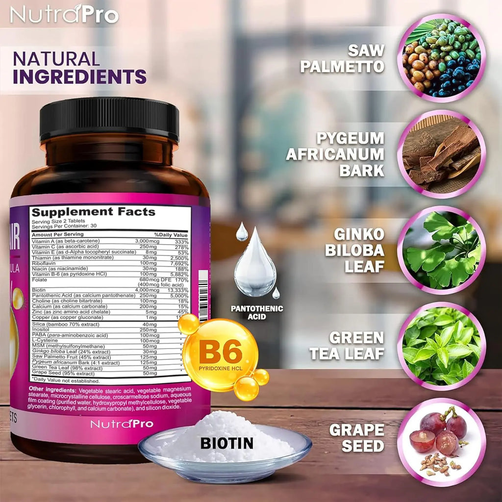 Hair Growth Vitamins for Women - Hair Vitamins for Thinning Hair for Women .Regrow & Regrowth Hair Supplement with Dht Blocker,Biotin & Saw Palmetto for Women.Volumize,Thicker,Longer Hair. Flyobi