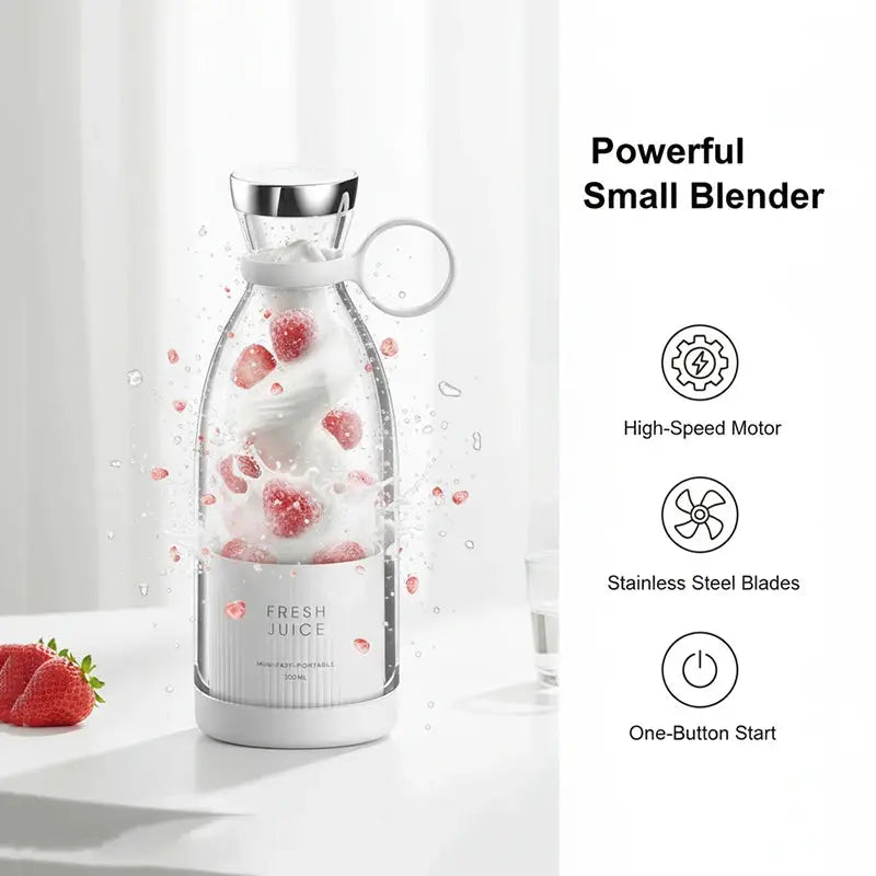 Ready Stock 350ml Fresh Juicer Mini Blender for Travel USB Juicer Cup Fruit Juice Mixer Portable Juicer Ice Crusher Smoothie Flyobi