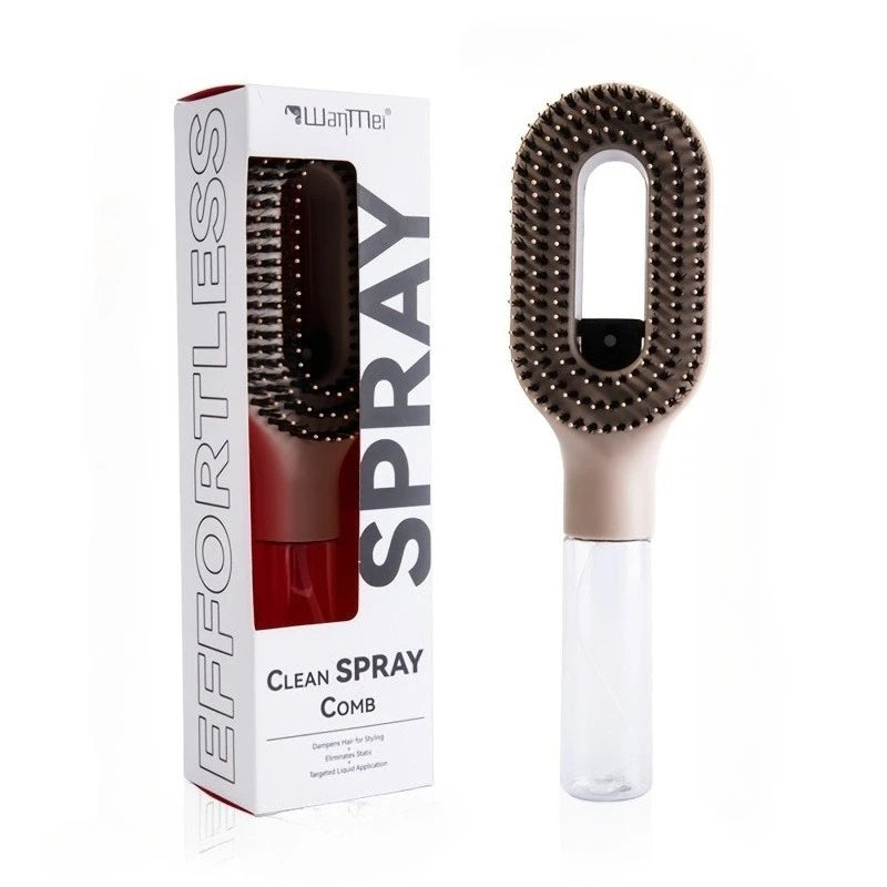 2in1 Spray Comb Hair Brush Detangling Scalp Massage Anti-Static Refillable Spray Bottle for Essential Oil/Water Hair Care Tool Flyobi