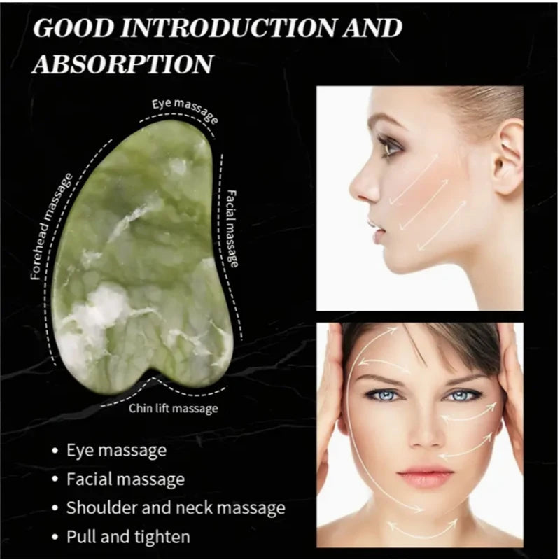 Natural Jade Scraping Board Roller Massager Law Tattoo Eye Beauty Bar Face Jade Flyobi