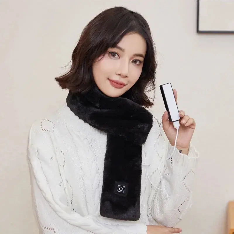 3 Gear Heating Outdoor Warm Electric Heating Scarf Heating Pads USB Heater Thermal Shawl Neck Brace Warm Bib for Women Men Flyobi