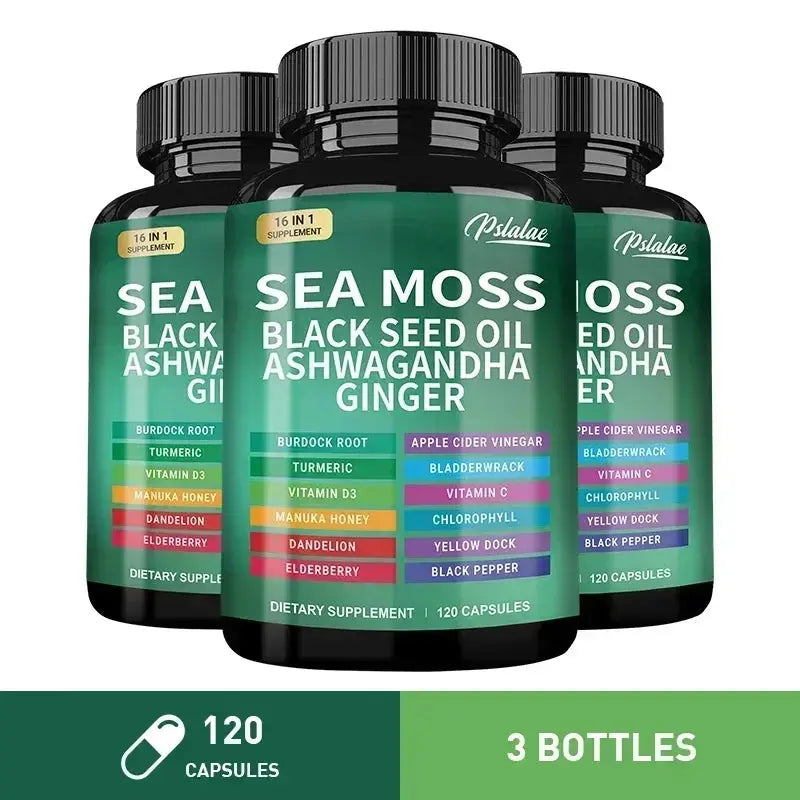 Sea Moss Supplement - Supports Thyroid Health, Anti-aging, Antioxidant, Improve Immunity, Detox, Beauty Health Flyobi