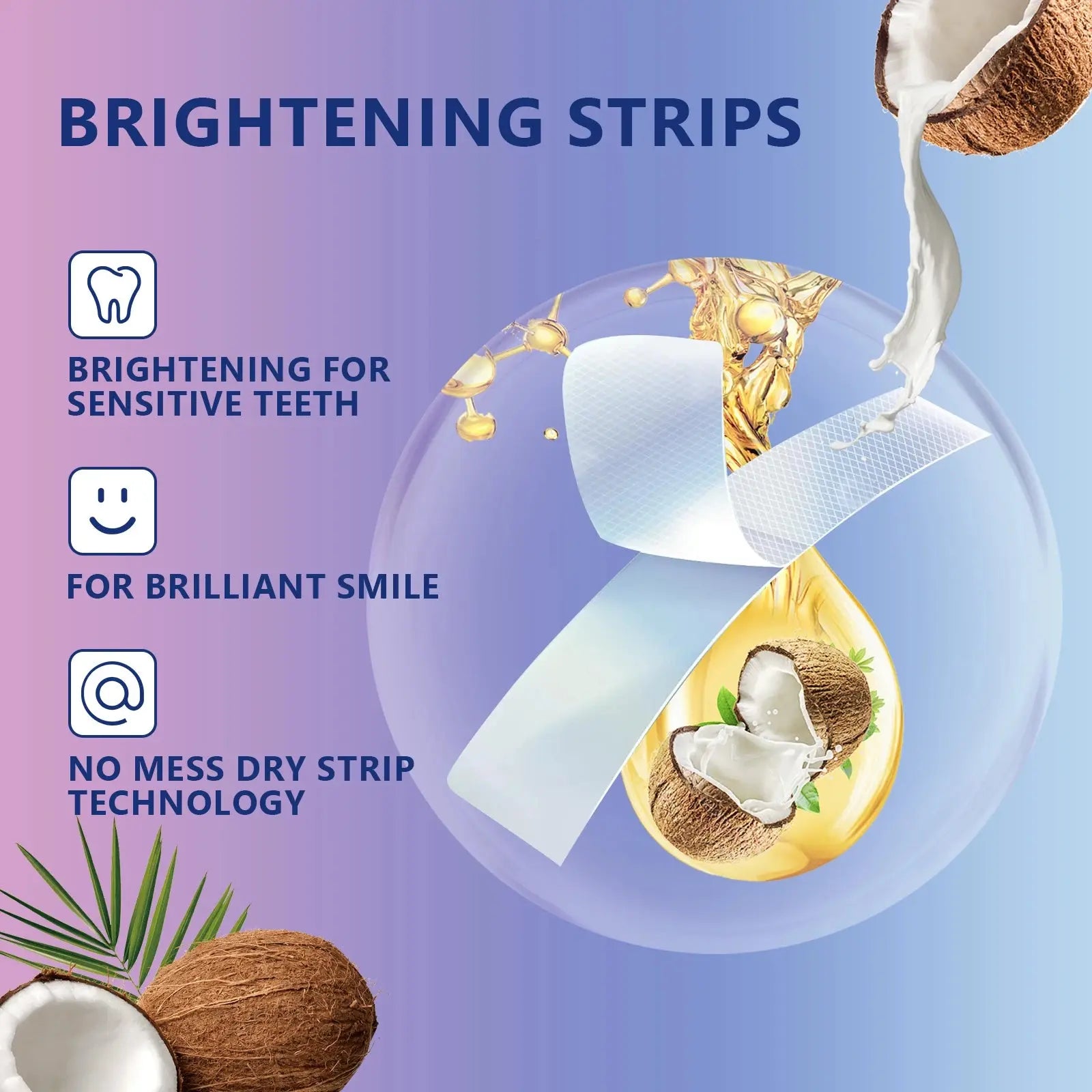 Teeth Whitening Strips Improve Dental Yellowing Mint Oral Hygiene Cleaning Gel Teeth Bright Stain for Lasting Bright Smile 14PCS Flyobi