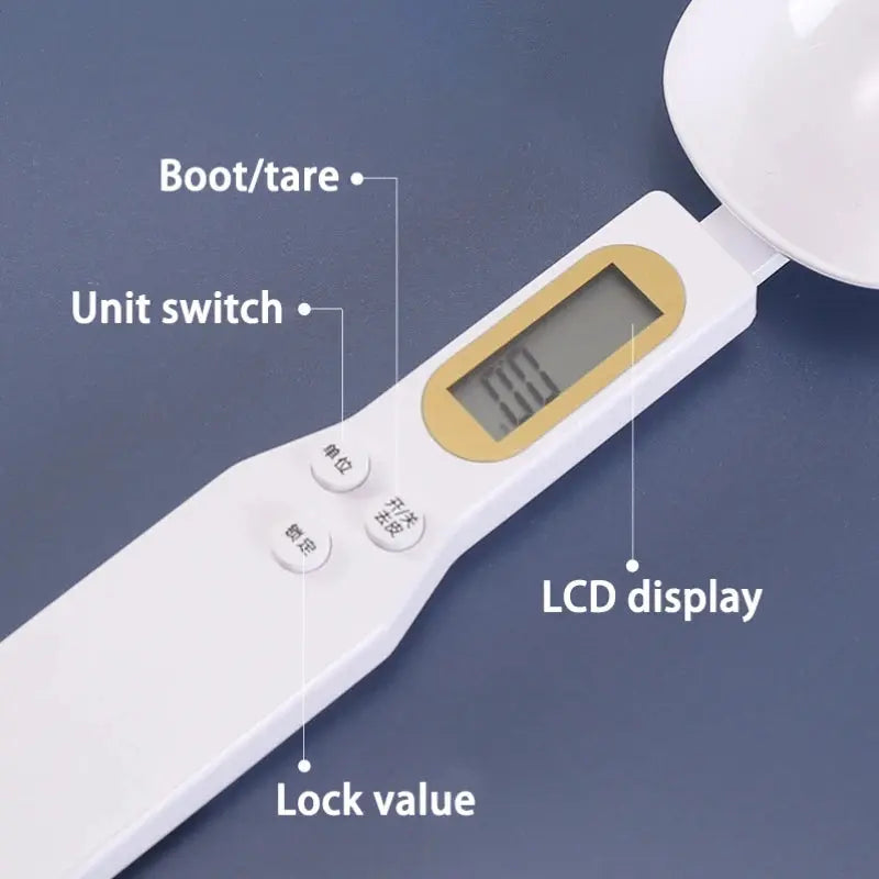Weighing Spoon Scale Home Kitchen Tool Electronic Measuring Coffee Food Flour Powder Baking LCD Digital Measurement adjustable Flyobi