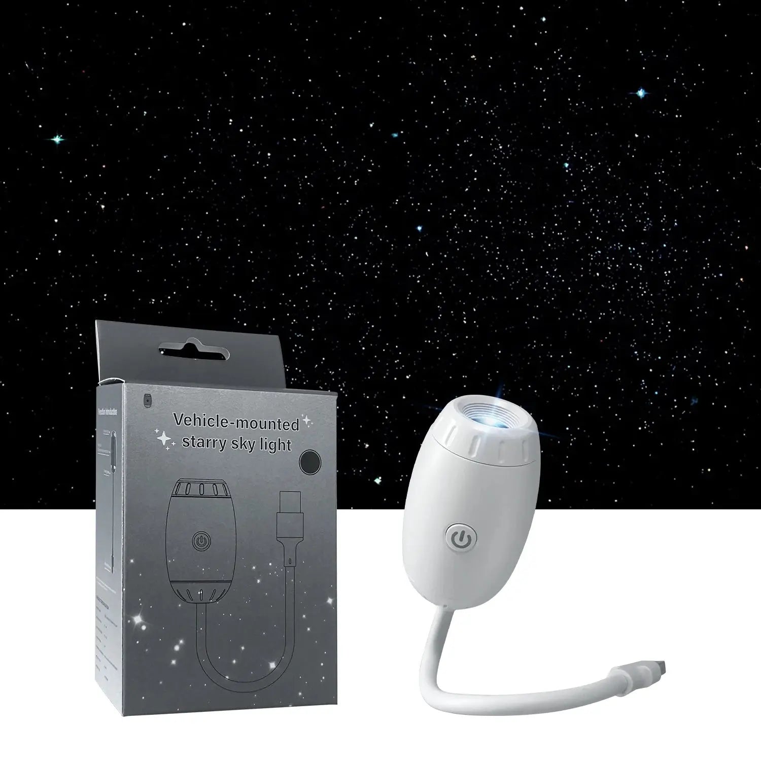 Mini Galaxy Star Projector Two In One Night Light Home Background Atmosphere Light Bedroom Car Decoration Children's Gift Flyobi