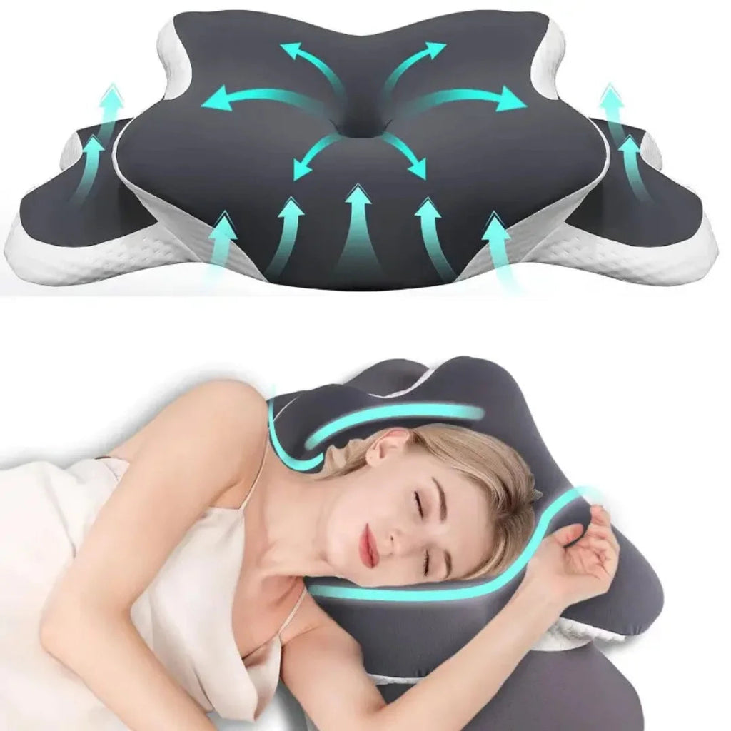 Memory Foam Pillow Cervical Pillow Neck Pain Relief Contour Ergonomic Orthopedic Neck Support for Side Back Stomach Sleeper Gift Flyobi