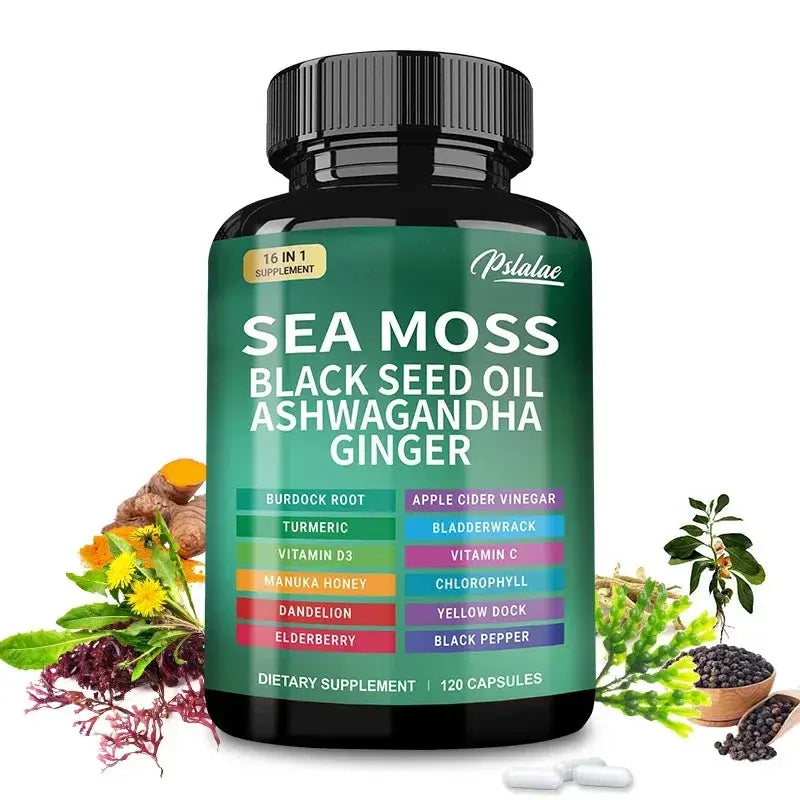 Sea Moss Supplement - Supports Thyroid Health, Anti-aging, Antioxidant, Improve Immunity, Detox, Beauty Health Flyobi