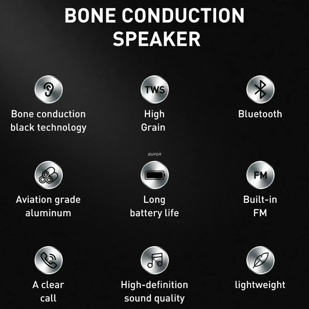Bone Conduction Speaker Wireless Bluetooth-Compatible TWS Stereo Dual Sound Audio Box Mini Humbird Speaker With Call FM Radio Flyobi