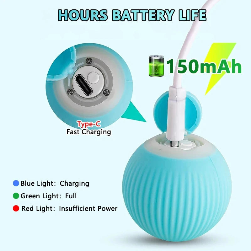 Cat Interactive Ball Smart Cat Toys Indoor Automatic Rolling Magic Ball Electronic Interactive Cat Toy Cat Game Accessories Flyobi