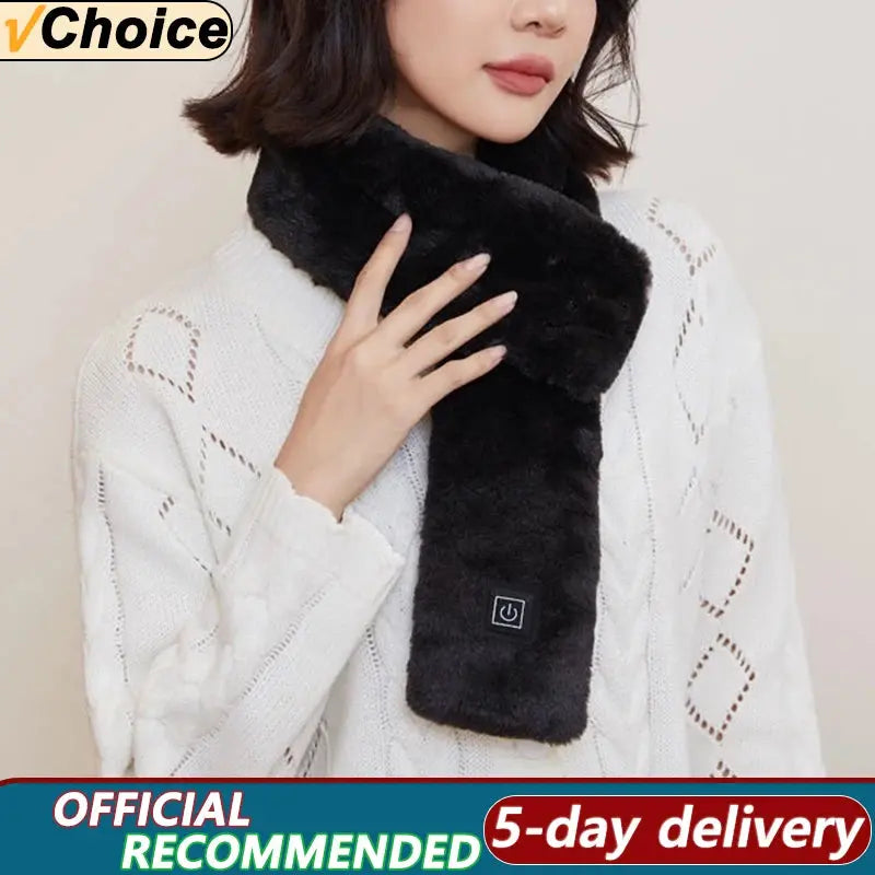 3 Gear Heating Outdoor Warm Electric Heating Scarf Heating Pads USB Heater Thermal Shawl Neck Brace Warm Bib for Women Men Flyobi