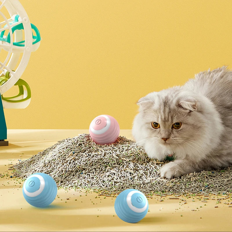 Cat Interactive Ball Smart Cat Toys Indoor Automatic Rolling Magic Ball Electronic Interactive Cat Toy Cat Game Accessories Flyobi