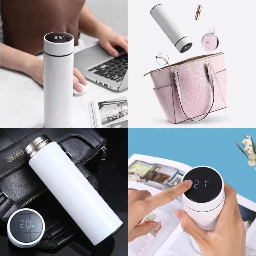 500ml Stainless Steel Thermos Cup with Temperature Display Outdoor Vacuum Insulated Divided Bottle Travel Mug Fathers Day Gift Flyobi