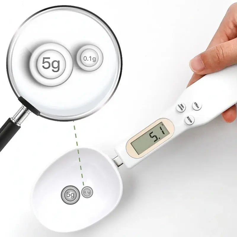 Weighing Spoon Scale Home Kitchen Tool Electronic Measuring Coffee Food Flour Powder Baking LCD Digital Measurement adjustable Flyobi