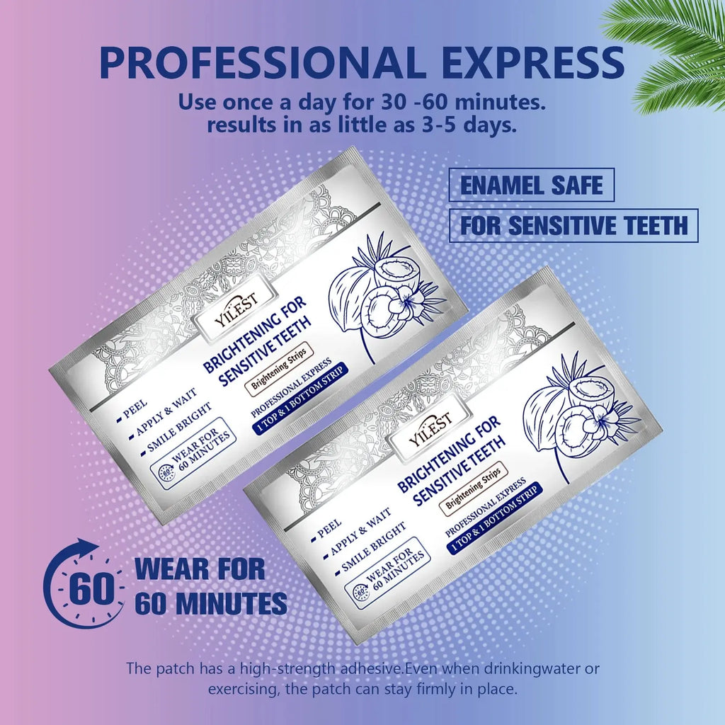Teeth Whitening Strips Improve Dental Yellowing Mint Oral Hygiene Cleaning Gel Teeth Bright Stain for Lasting Bright Smile 14PCS Flyobi