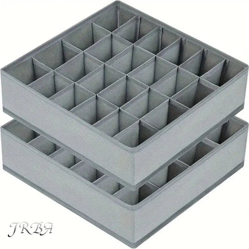 1pc Fabric Storage Box with 24 Compartments - Foldable Stackable Organizer for Socks Ties Underwear Space-Saving Drawer Divider Flyobi