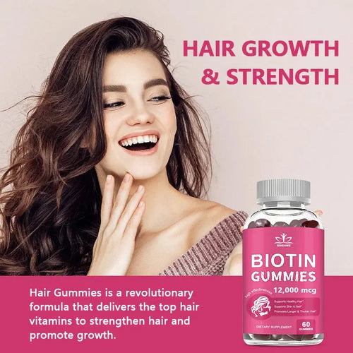 Collagen Gummies Biotin Gummies for Skin Care Health Nails Hair Growth Vitamins Collagen Protein Supplement Flyobi