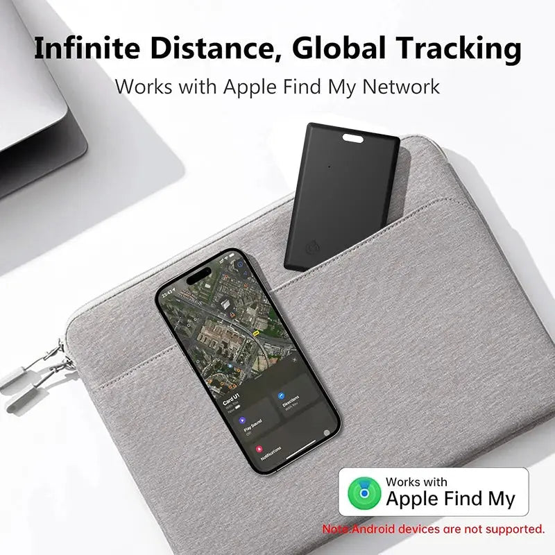 Thin Wallet Tracker Card Smart Tag Work with Find My (iOS Only) Bluetooth Search Air Tracker Tag Locator Wallet Finder Card Flyobi