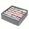 1pc Fabric Storage Box with 24 Compartments - Foldable Stackable Organizer for Socks Ties Underwear Space-Saving Drawer Divider Flyobi