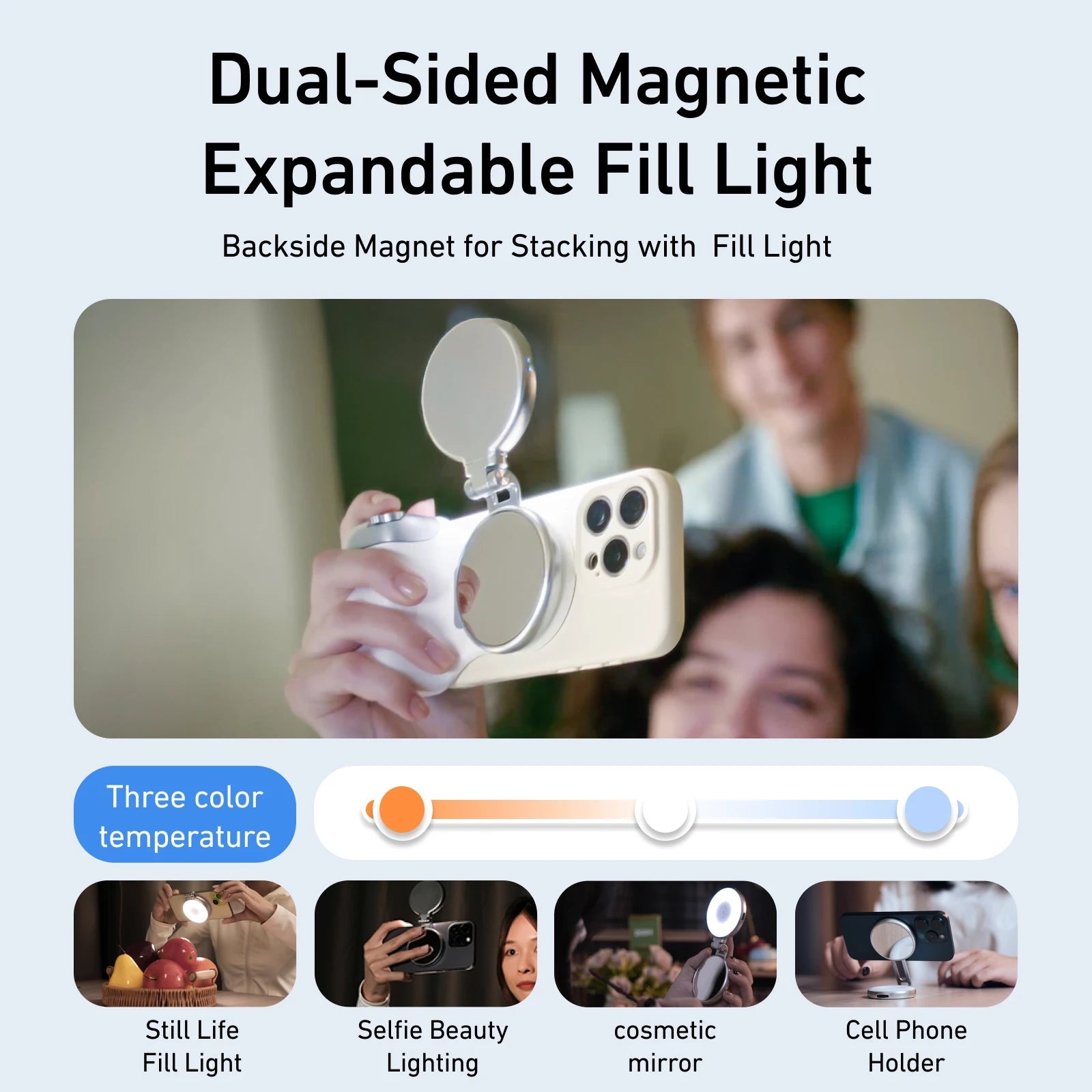 TELESIN Magnetic Phone Camera Shoot Hand Grip Universal Smart Phone Holder Shooting Aid Remote Control Handle for Iphone Andriod Flyobi