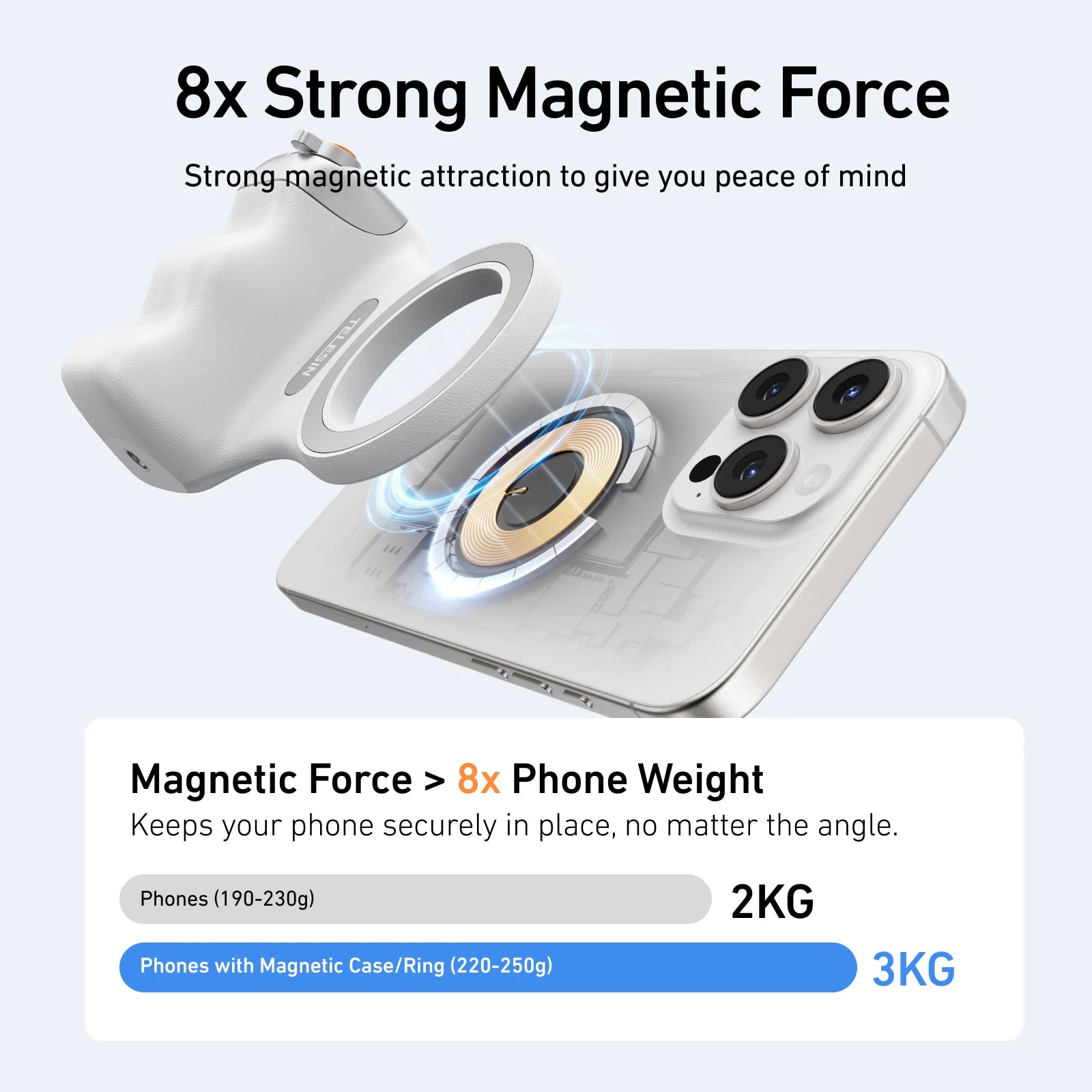TELESIN Magnetic Phone Camera Shoot Hand Grip Universal Smart Phone Holder Shooting Aid Remote Control Handle for Iphone Andriod Flyobi