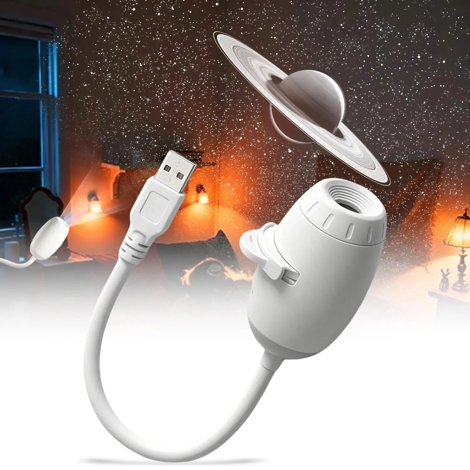 Mini Galaxy Star Projector Two In One Night Light Home Background Atmosphere Light Bedroom Car Decoration Children's Gift Flyobi