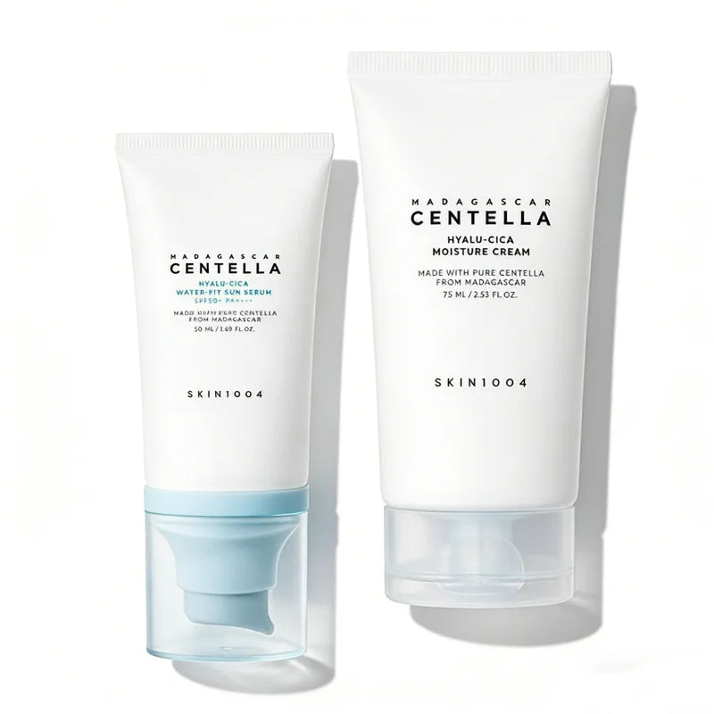 Korean Centella Hyalu Cica Water-Fit Sun Serum SPF50 Sunscream & Facial Hyalu-Cica Moisture Cream Beauty Skincare Sets Flyobi