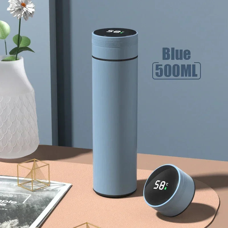 500ml Stainless Steel Thermos Cup with Temperature Display Outdoor Vacuum Insulated Divided Bottle Travel Mug Fathers Day Gift Flyobi
