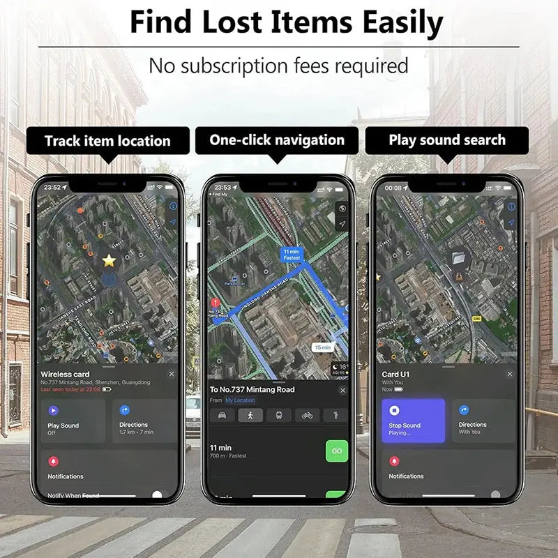Thin Wallet Tracker Card Smart Tag Work with Find My (iOS Only) Bluetooth Search Air Tracker Tag Locator Wallet Finder Card Flyobi