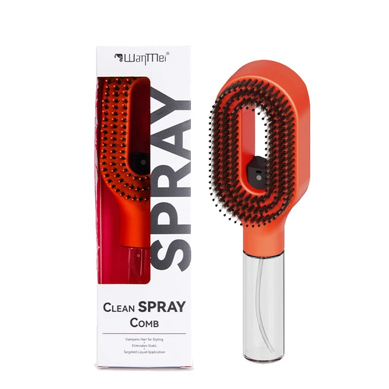 2in1 Spray Comb Hair Brush Detangling Scalp Massage Anti-Static Refillable Spray Bottle for Essential Oil/Water Hair Care Tool Flyobi