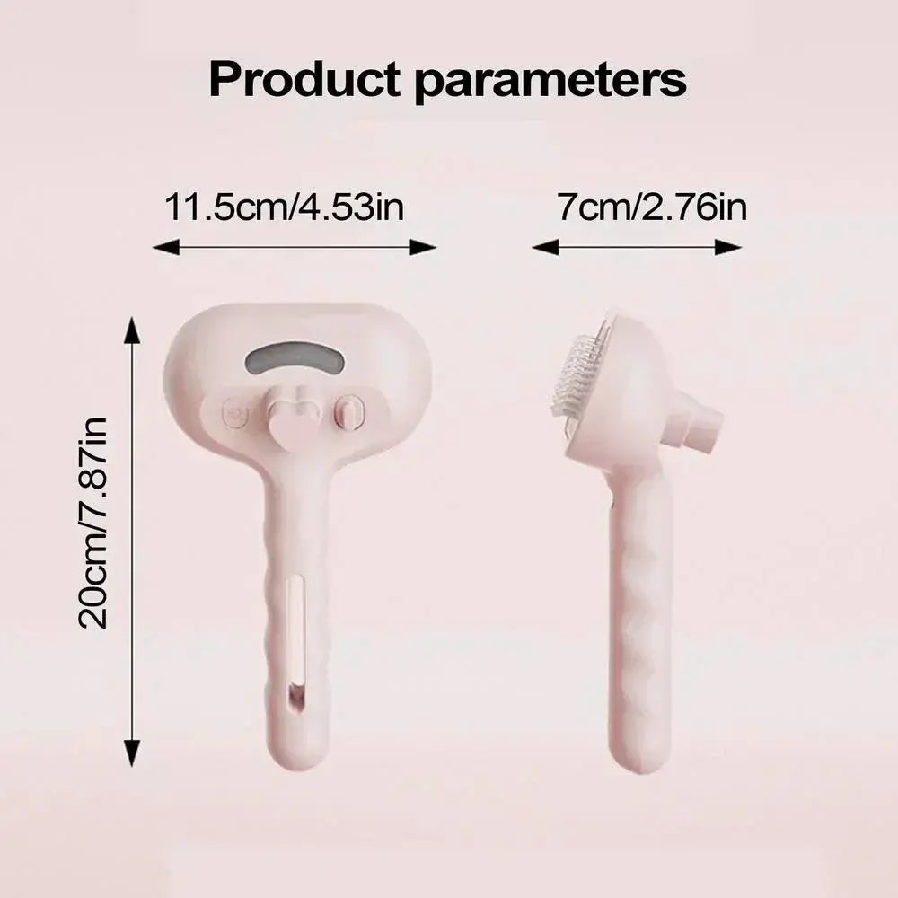 Pet Spray Hair Comb, Steam Massage Brush with Soft Round Teeth, Safe Hair Removal Comb for Dog & Cat Cleaning Flyobi
