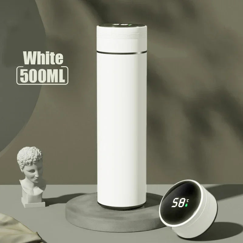500ml Stainless Steel Thermos Cup with Temperature Display Outdoor Vacuum Insulated Divided Bottle Travel Mug Fathers Day Gift Flyobi