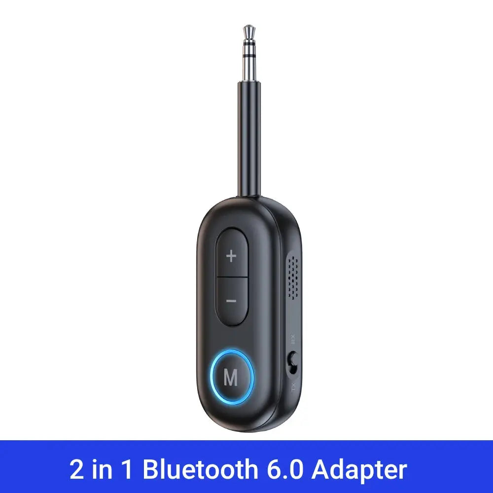 Bluetooth 6.0 Audio Transmitter Receiver 3.5MM AUX Hifi Stereo Music Wireless Adapter With Mic For Car Airplane TV PC Headphone Flyobi