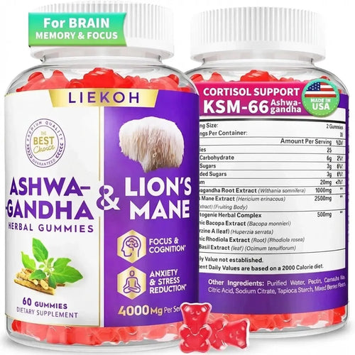 Ashwagandha and Lions Mane Gummies Flyobi